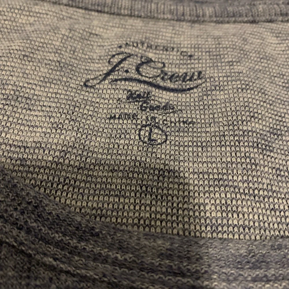 J.Crew Blue Cotton Crewneck Sweater Large Preppy Coastal Pullover